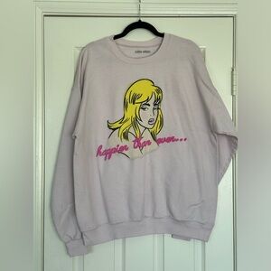 Billie Eilish Pink Happier Than Ever Crewneck Amazon Exclusive Official Merch